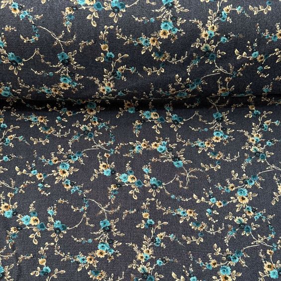 Minik Çiçekli Yün Angor Mavi