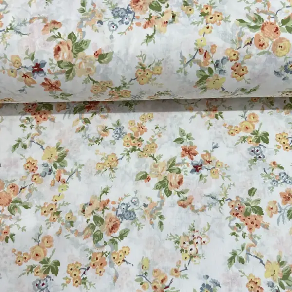 Soft Güllü Poplin Kumaş Somon
