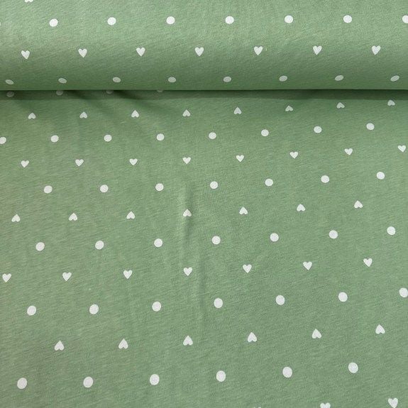 Yeşil Minik Kalpli Süprem Penye