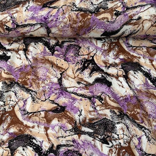 Dalgalı Batik Desen Viskon Kumaş Lila