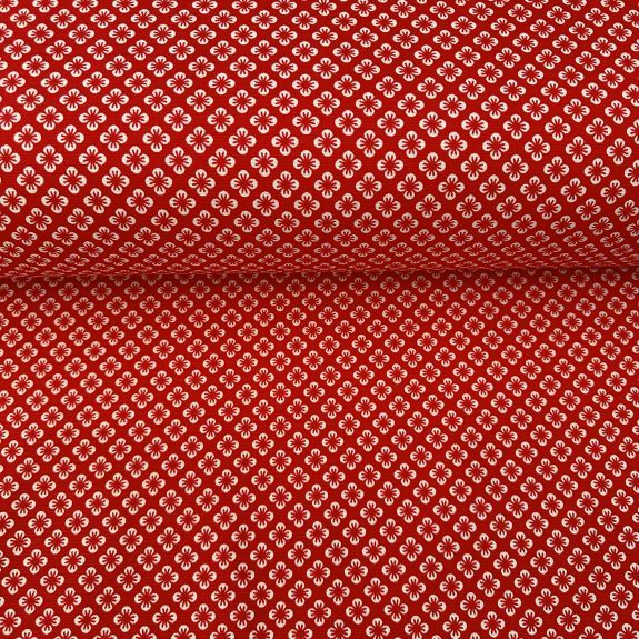 Kırmızı Kombin Desen Duck Bezi 1