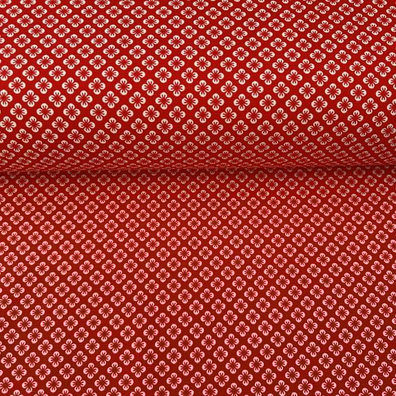 Kırmızı Kombin Desen Duck Bezi 1