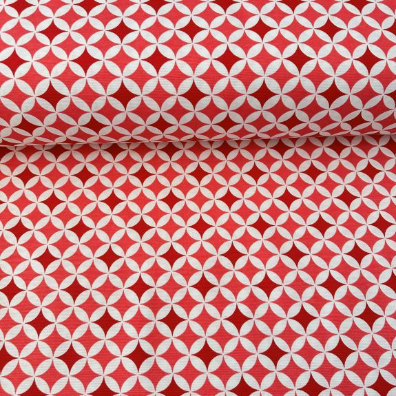 Kırmızı Kombin Desen Duck Bezi 3