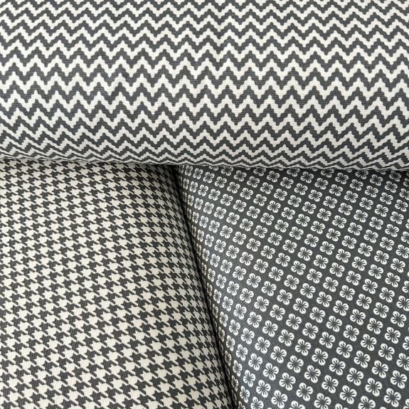 Gri Kombin Desen Duck Bezi