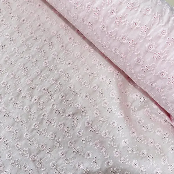 Pembe Papatyalı Fisto Kumaş