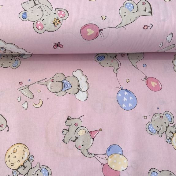 Uyuyan Filler Poplin Kumaş Pembe