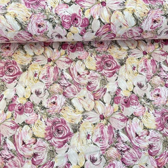 Van Gogh Poplin Kumaş Pembe