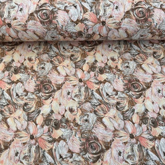 Van Gogh Poplin Kumaş Kahverengi