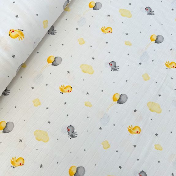 Minik Serçe Müslin Bezi Sarı