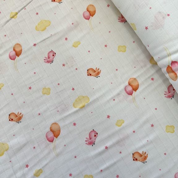 Minik Serçe Müslin Bezi Pembe