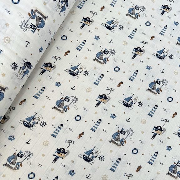 Korsanlar Müslin Bezi İndigo