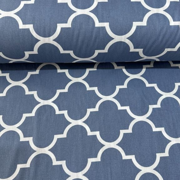 Sur Desen Poplin Kumaş İndigo