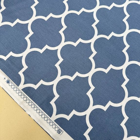 Sur Desen Poplin Kumaş İndigo