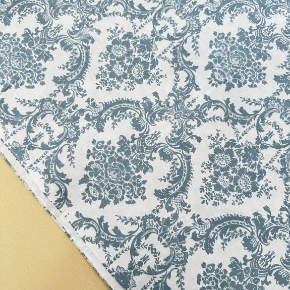 Mint Damask Desen poplin kumaş Beyaz