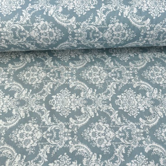 Mint Damask Desen poplin kumaş Mint