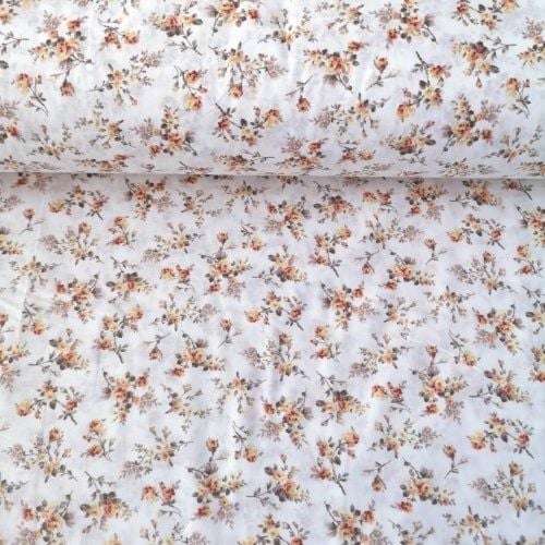 Çıtır Çiçekli Poplin Kumaş Camel