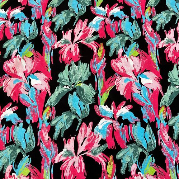 Buket Çiçekli Viskon Kumaş Pembe