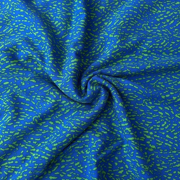 Noktalı Viskon Kumaş Mavi