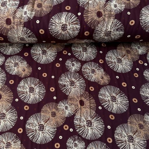 Japonic Viskon Kumaş Bordo