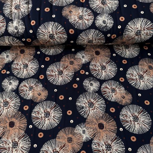 Japonic Viskon Kumaş Lacivert