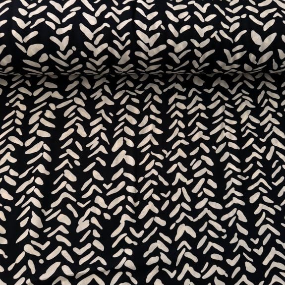 Zincir Desen Viskon Kumaş Siyah