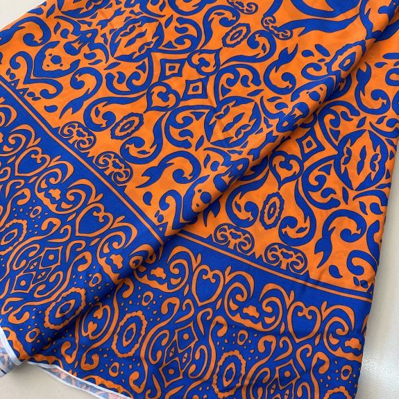 Eteği Sulu Lavinya Viskon Kumaş Turuncu