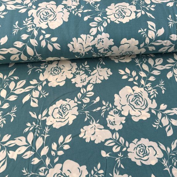 Buket Çiçekler Viskon Kumaş Yeşil