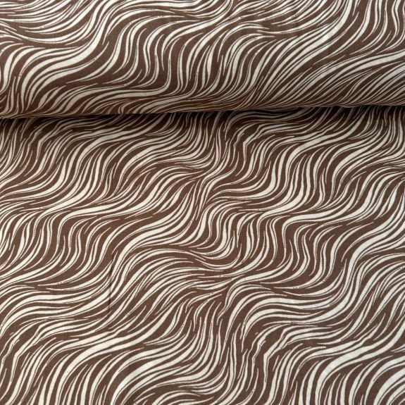 Fırça Desen Viskon Kumaş Koyu Bej