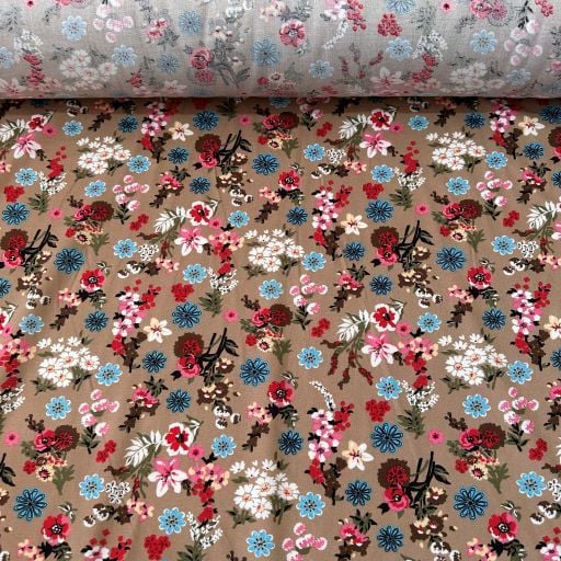 Sümbüller Tek En Viskon Kumaş Camel