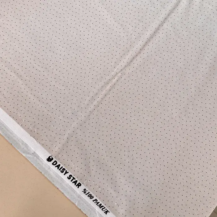 Daldaki Güller Poplin Kumaş Bej-Noktalı