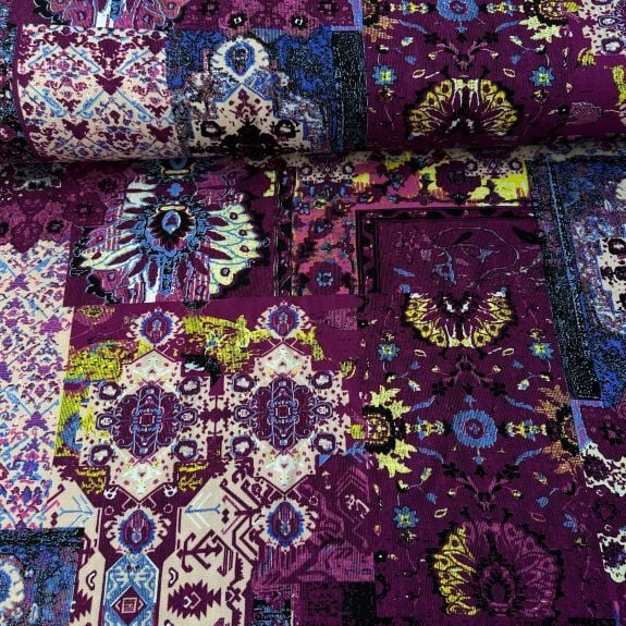 Moroc Viskon Kumaş Mor