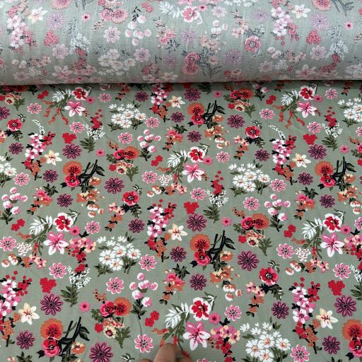 Sümbüller Tek En Viskon Kumaş Yeşil