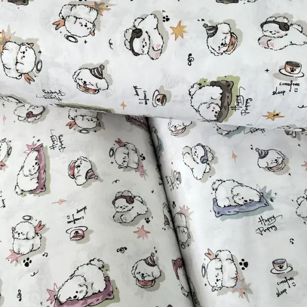 Sevimli Puppy Poplin Kumaş