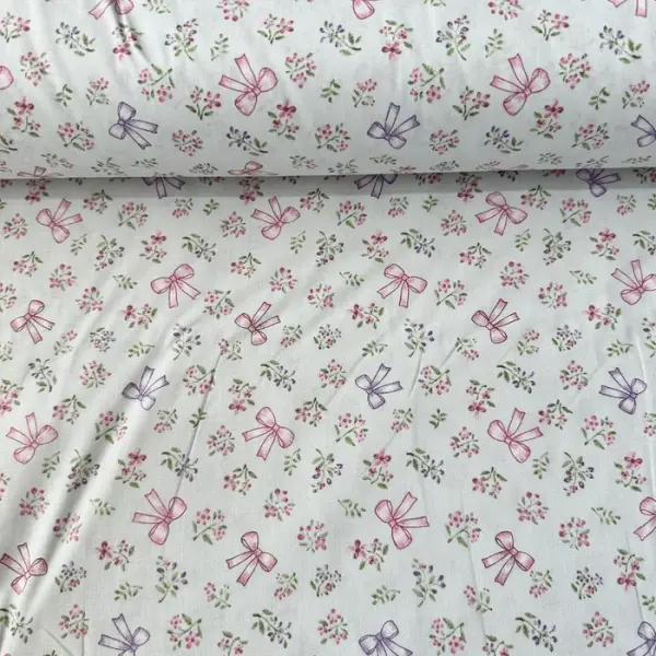 Fiyonklar Poplin Kumaş Mavi