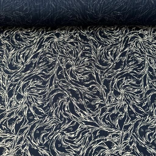 Dalgalı Tek En Viskon Kumaş Lacivert