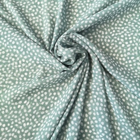 Benekli Desenli Şifon Yeşil