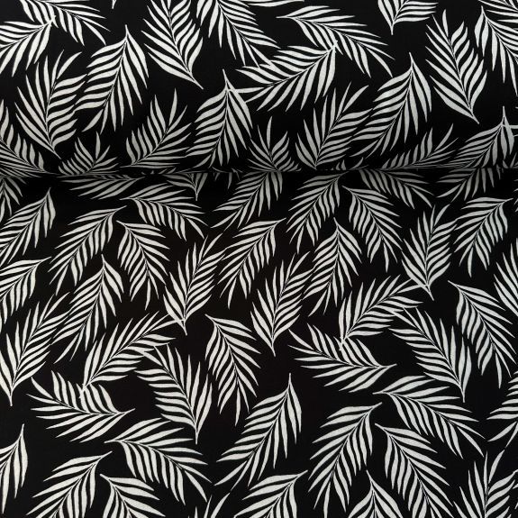 Minik Yapraklar Viskon Kumaş Beyaz