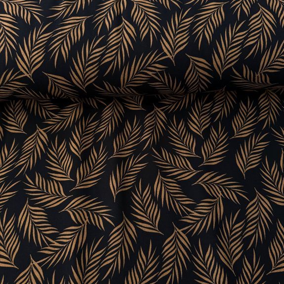 Minik Yapraklar Viskon Kumaş Camel