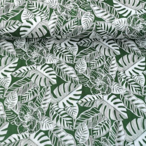 Tropical Viskon Kumaş Yeşil