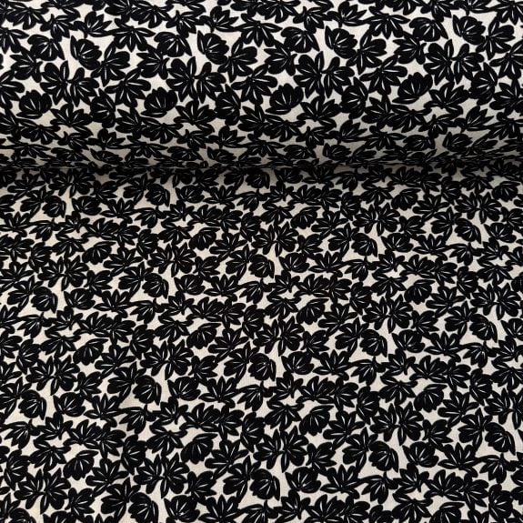 Karanfil Dalları Viskon Kumaş Krem