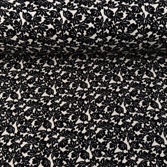 Karanfil Dalları Viskon Kumaş Krem