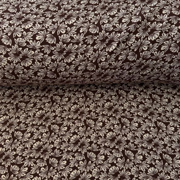 Karanfil Dalları Viskon Kumaş Taba