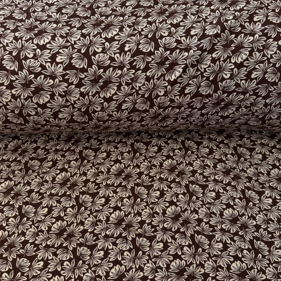 Karanfil Dalları Viskon Kumaş Taba