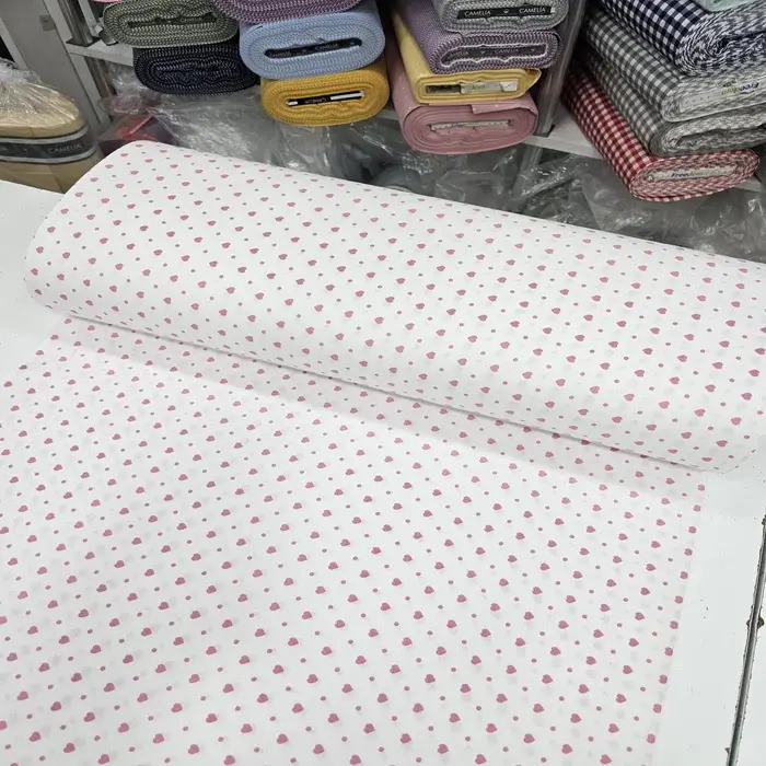 Pembe Giz Peçvörk Poplin Kumaş 5
