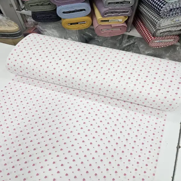 Pembe Giz Peçvörk Poplin Kumaş 5