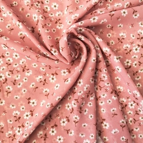 Çiçekli Desenli Şifon Pudra