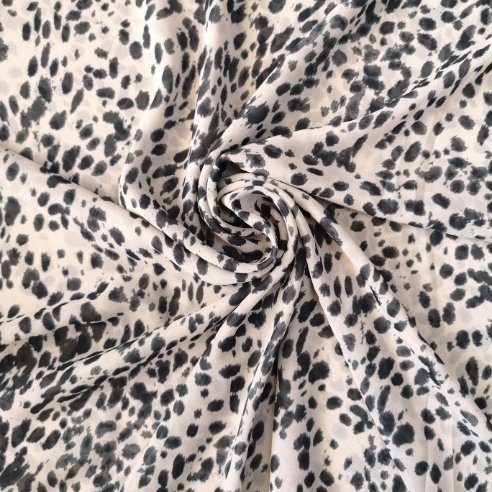 Leopar Desenli Şifon Bej