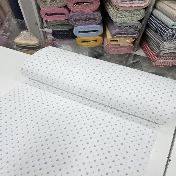 Mavi Giz Peçvörk Poplin Kumaş 5