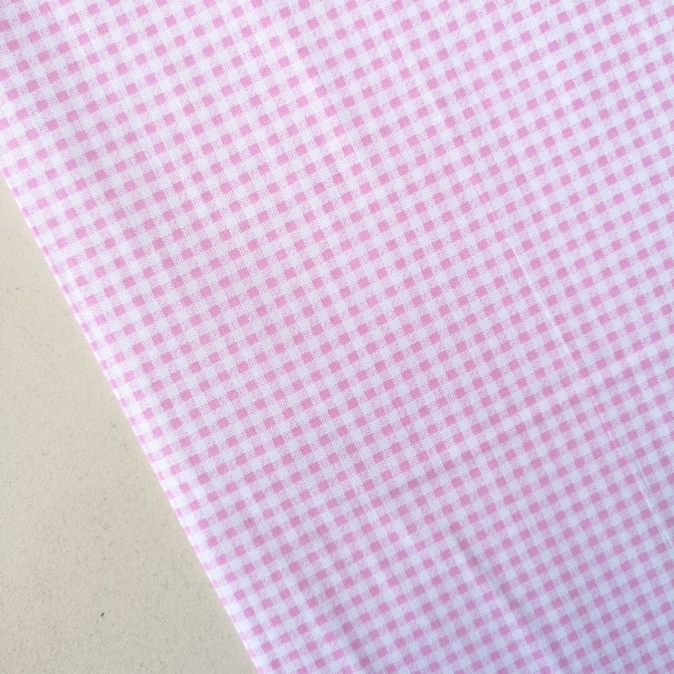 Kareli Poplin Kumaş Pembe