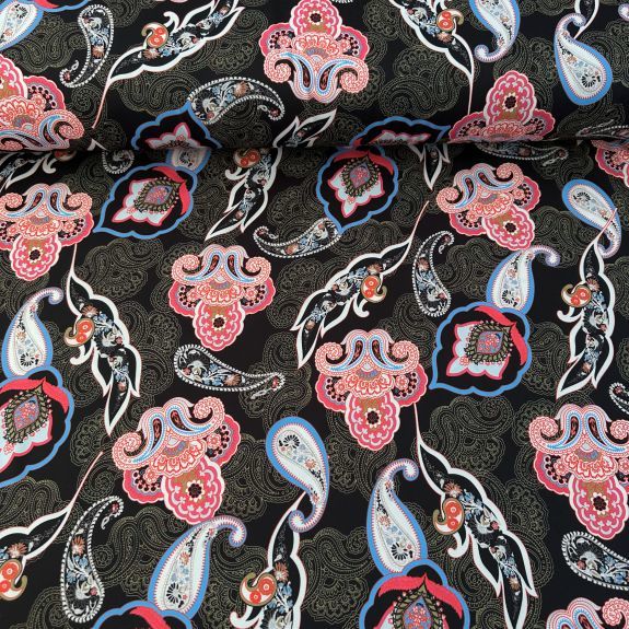 Buket Desen Romance Kumaş Yeşil